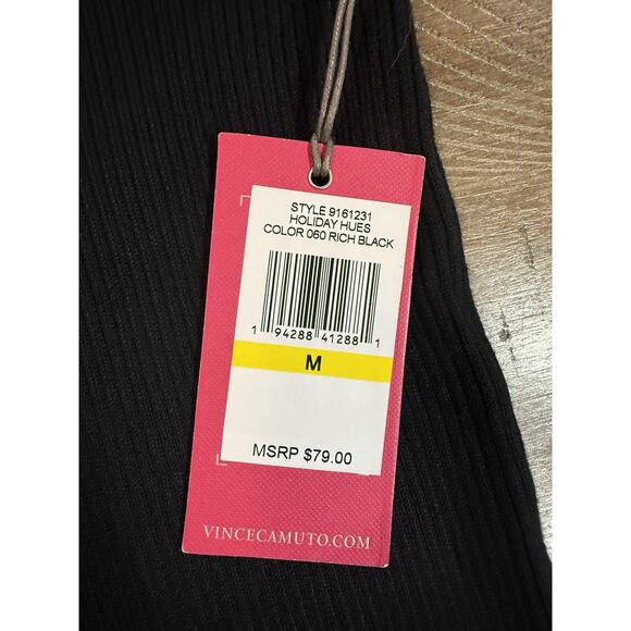 NWT Vince Camuto Black High Mock Neck Ruffle Sleeve Blouse Top Size Medium NEW - Picture 8 of 14